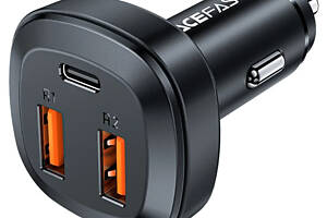 Автомобільний зарядний пристрій ACEFAST B9 66W(2USB-A+USB-C) three port metal car charger