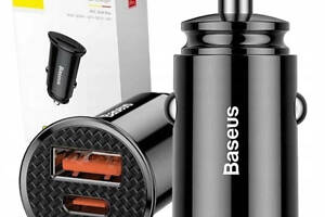 Автомобильное зарядное устройство для Baseus Circular Plastic A+C 30W Black