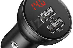 Автомобильное зарядное устройство для Baseus Digital Display Dual USB 4.8A Car Charger 24W Grey
