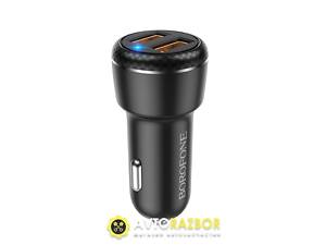 Автомобильное зарядное устройство BOROFONE BZ17 Core dual port QC3.0 car charger set(Micro) 18W