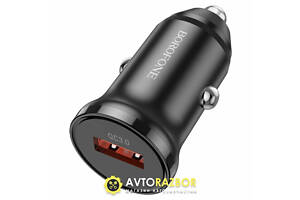 Автомобільний зарядний пристрій BOROFONE BZ18 single port QC3.0 car charger 18W Black