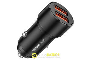 Автомобільний зарядний пристрій BOROFONE BZ19 Wisdom dual port car charger set(Micro) Black