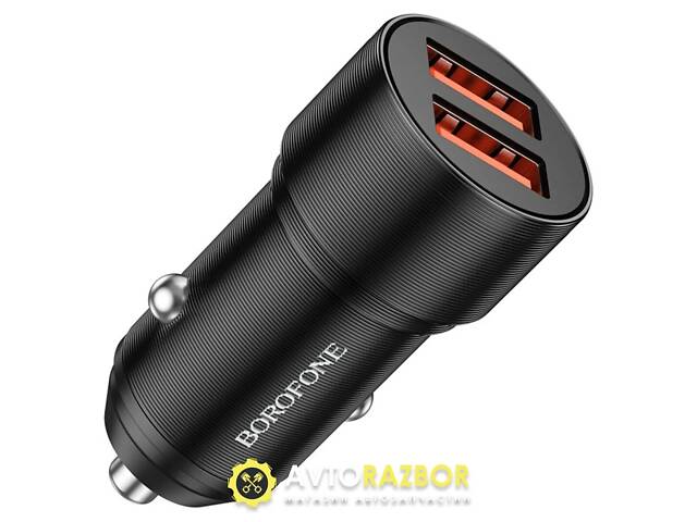 Автомобільний зарядний пристрій BOROFONE BZ19 Wisdom dual port car charger set(Micro) Black