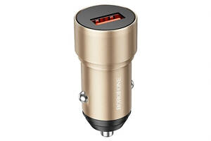 Автомобильное зарядное устройство BOROFONE BZ19A Wisdom single port QC3.0 car charger 18W Gold