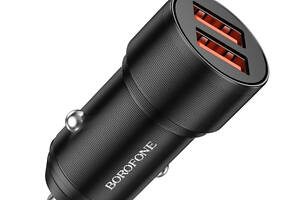 Автомобільний зарядний пристрій BOROFONE BZ19B Wisdom 36W dual port QC3.0 car charger Black