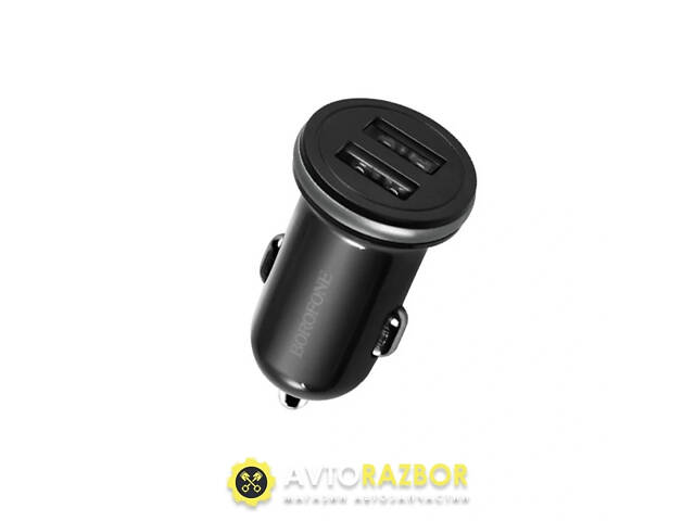 Автомобильное зарядное устройство BOROFONE BZ5 CarPal, in-car charger with dual USB ports, 2.1A Black