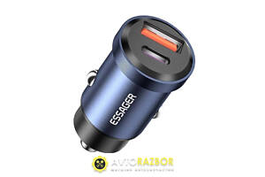 Автомобільний зарядний пристрій Essager Gyroscope Mini 45W Car Charger USB-A + Type-C blue (ECCAC45-TL03-Z)