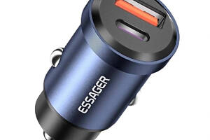 Автомобильное зарядное устройство Essager Gyroscope Mini 45W Car Charger USB-A + Type-C blue (ECCAC45-TL03-Z)