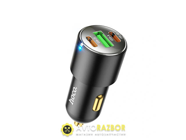 Автомобильное зарядное устройство HOCO NZ6 PD45W 3-port(2C1A) car charger Black