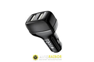 Автомобільний зарядний пристрій HOCO Z36 Leader dual port car charger Black