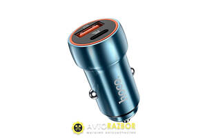 Автомобільний зарядний пристрій HOCO Z46A Blue whale PD20W+QC3.0 car charger set(Type-C) Sapphire Blue