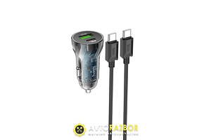 Автомобильное зарядное устройство HOCO Z47A Dual port PD30W+QC3.0 car charger