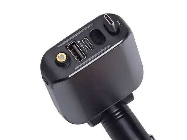 Автомобільний зарядний пристрій LED-проекція, зі швидкою зарядкою та висувним кабелем Type-C HP-E1 - Фото 1