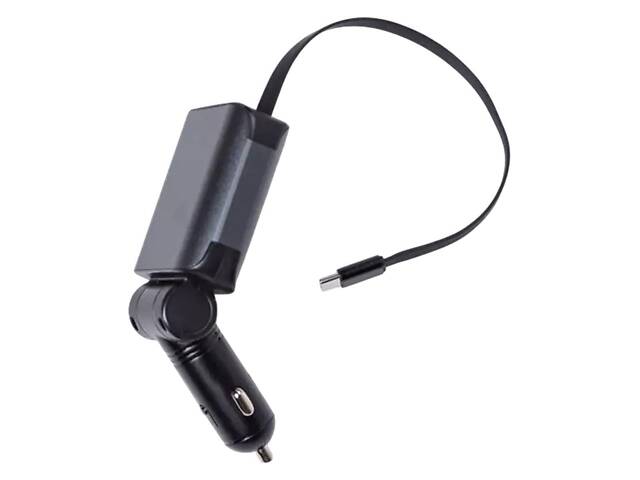 Автомобільний зарядний пристрій LED-проекція, зі швидкою зарядкою та висувним кабелем Type-C HP-E1 - Фото 5