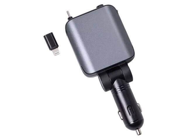 Автомобільний зарядний пристрій LED-проекція, зі швидкою зарядкою та висувним кабелем Type-C HP-E1 - Фото 7