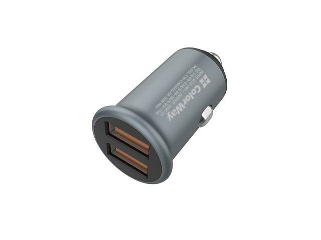 Автомобильное зарядное устройство ColorWay 2USBx2.4A 36W Quick Charge 3.0 Gray (CW-CHA036Q-GR) - Фото 3