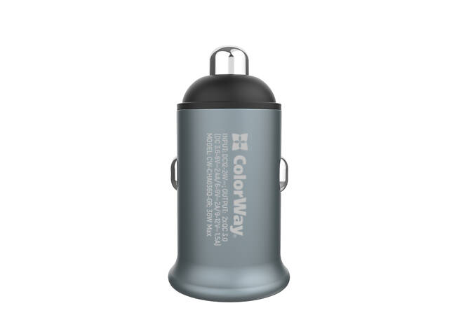 Автомобильное зарядное устройство ColorWay 2USBx2.4A 36W Quick Charge 3.0 Gray (CW-CHA036Q-GR) - Фото 4
