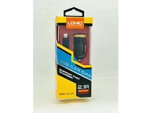 Автомобильное зарядное устройство LDNIO DL-C22 (2.1A / 2 USB порта + кабель для iPhone)