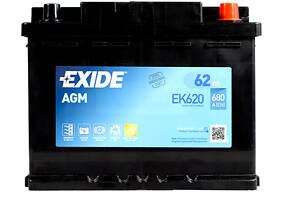 Автомобільний акумулятор EXIDE Start-Stop AGM (EK620) 62Аh 680A R+