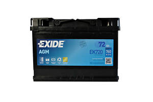 Автомобильный аккумулятор EXIDE Start-Stop AGM (EK720) 72Аh 760A R+ (L3)