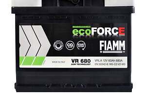 Автомобільний акумулятор Fiamm Ecoforce AGM 60Аh 680А R+ (VR680) (L2)