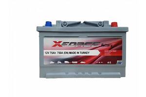 Автомобильный аккумулятор X-Force 75ah 750 AR+. Автомобильный (Икс Форс) АКБ Турция