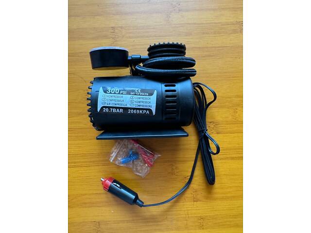 Автомобильный Компрессор для подкачки колес Air Compressor 250 psi с манометром + набор игл, насос 12V - Фото 5