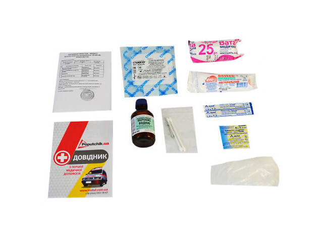Автомобільна аптечка Poputchik згідно з ТУ м'який футляр (02-001-М) - Фото 2