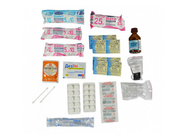 Автомобильная аптечка Poputchik універсальна згідно ТУ футляр пластиковий червоний 165х135х6 (02-022-П) - Фото 2