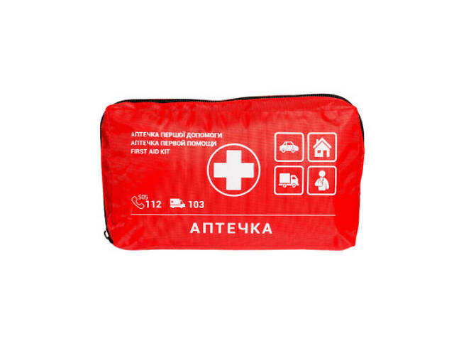 Автомобильная аптечка Poputchik згідно ТУ футляр м'який червоний 19х8х14 (02-002-М) - Фото 3