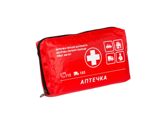 Автомобильная аптечка Poputchik згідно ТУ футляр м'який червоний 19х8х14 (02-002-М) - Фото 5