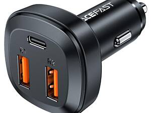 Автомобільний зарядний пристрій ACEFAST B9 66W(2USB-A+USB-C) three port metal car charger yL.