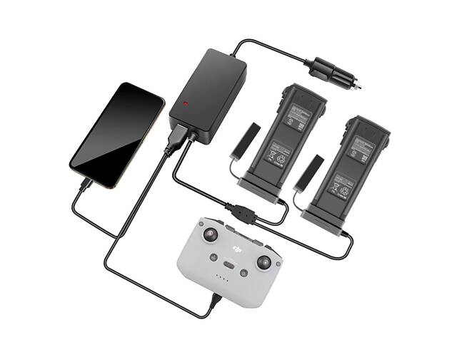 Автомобильное зарядное устройство для квадрокоптера DJI Mavic 3 / 3 Pro / 3T / 3E DC 17.6V-3A x 2 порта - Фото 1