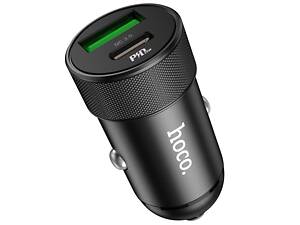 Автомобильное зарядное устройство Hoco Z32B 20W PD Type-C + QC3.0 (1USB/3A) - Black