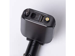 Автомобильное зарядное устройство LED-проекция, с быстрой зарядкой и выдвижным кабелем Type-C