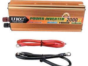 Автомобильный преобразователь напряжения AC/DC UKC SSK-2000W/220В + USB Инвертор