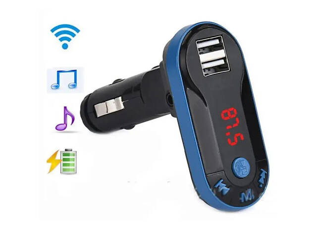 Автомобільний трансмітер/модулятор CM i9, радіо трансмітер, FM модулятор для автомобіля. Колір: синій - Фото 13