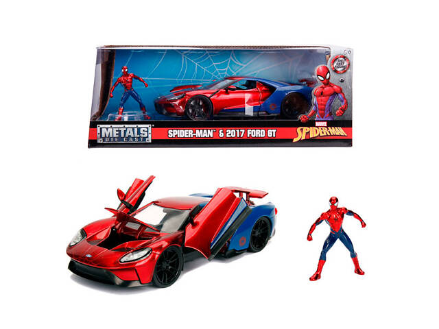 Автомодель машинка Marvel Ford GT (2017) з фігуркою Людини-Павука IG-OL185905 Jada - Фото 1