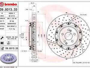 Автозапчасть BREMBO 09931333 на MERCEDES-BENZ C-CLASS купе (C204)