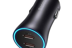 ОЗУ Baseus Golden Contactor Pro Dual Fast Charger Car Charger C+C 40W Dark Gray