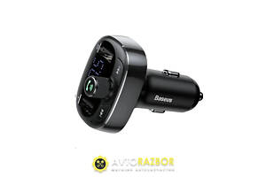 АЗП з FM-модулятор Baseus T Shaped S-09 Car Bluetooth MP3 Player Black