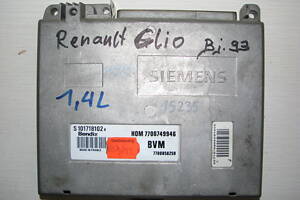 Б/у блок управления двигателем Renault Clio/19 1.4i E7J 1991-1993, 7700858259, 7700860918, HOM770074 -арт№15235-