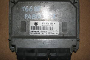 Б/у блок управления двигателем Skoda Fabia I 1.2 3цил 12кл AZQ 2004-2007, 03E906033A, SIEMENS 5WP443 -арт№16698-