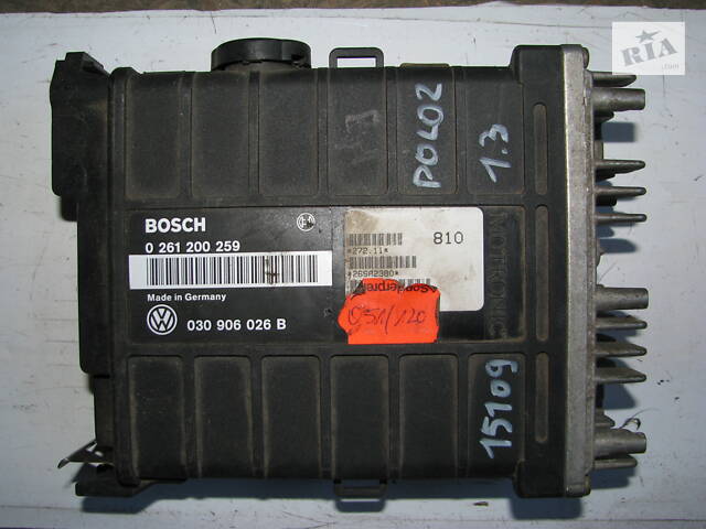 Б/у блок управления двигателем Volkswagen Polo II 1.3 AAV 1991-1993, 030906026B, BOSCH 0261200259 -арт№15109-