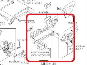 Б/У Кронштейн ручки дверной передний левый Subaru Outback 61142FG010