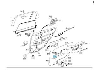 Б/У Mercedes-Benz A2127370488 9051 Крышка болтов крепления карты задней правой двери E-class W212 E-class S212