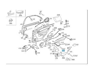 Б/У Mercedes-Benz A2208101754 9C09 Накладка внутренней ручки закрытия задней левой двери цвет антрацит S-class long V2