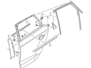 Б/У Уплотнитель стекла двери Audi A3 8V5839479