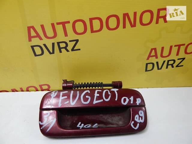 Б/в Ручка задніх лівих дверей зовнішня червона на Peugeot 406 1995-2004
