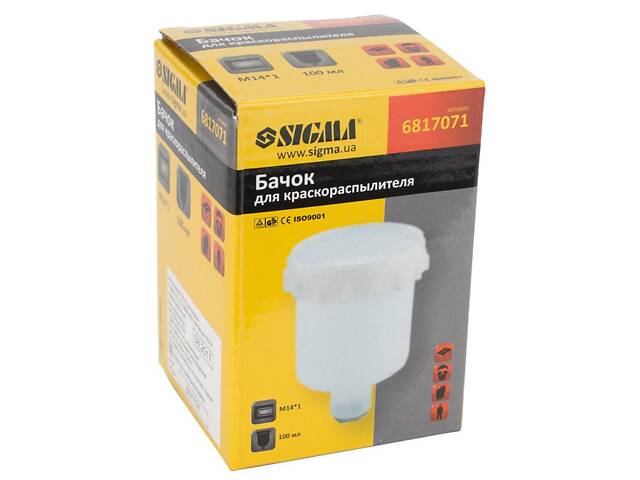 Верхній бачок для краскорозпилювача 100мл FT M14×1' SIGMA (6817071) - Фото 2